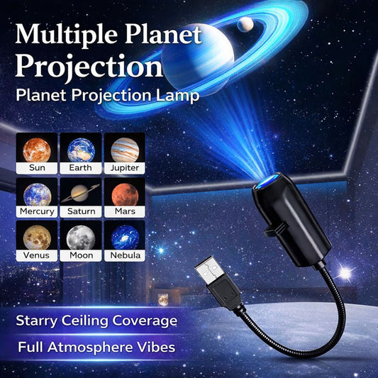 Planet Projection Lamp – USB Galaxy Night Light | 10 PCS Planet Plate